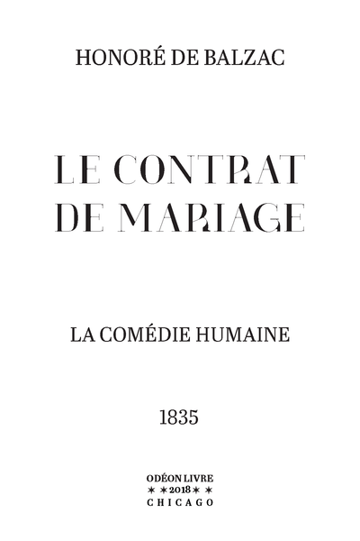 Le Contrat de mariage